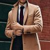 Trench Coat Single-breasted Turn-down Collar British Style Formal Thermal Men Coat for Autumn