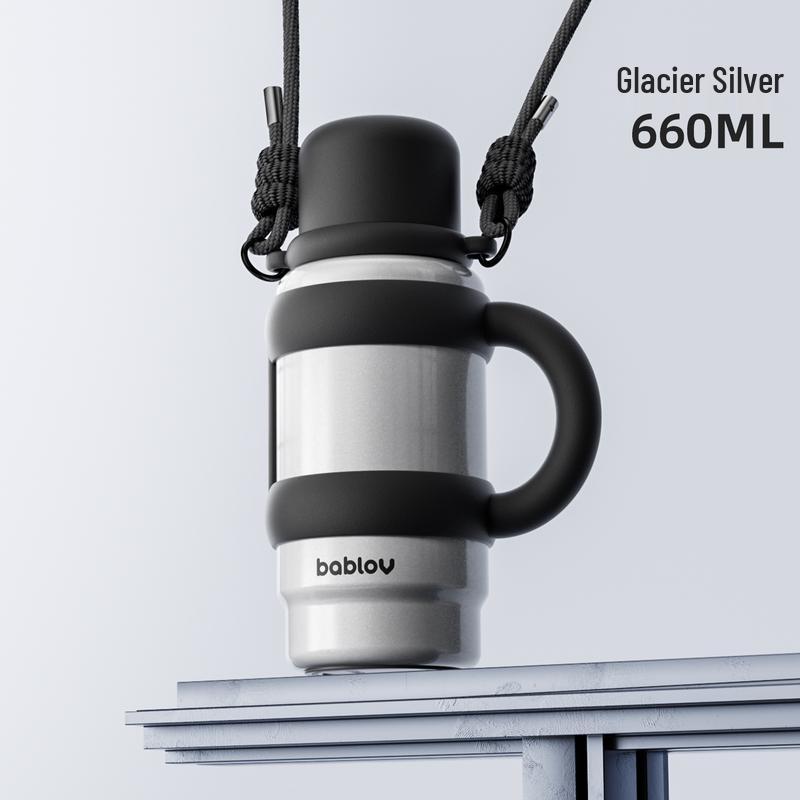 BabloV Portable Stainless Steel Insulated Straw Sports Bottle