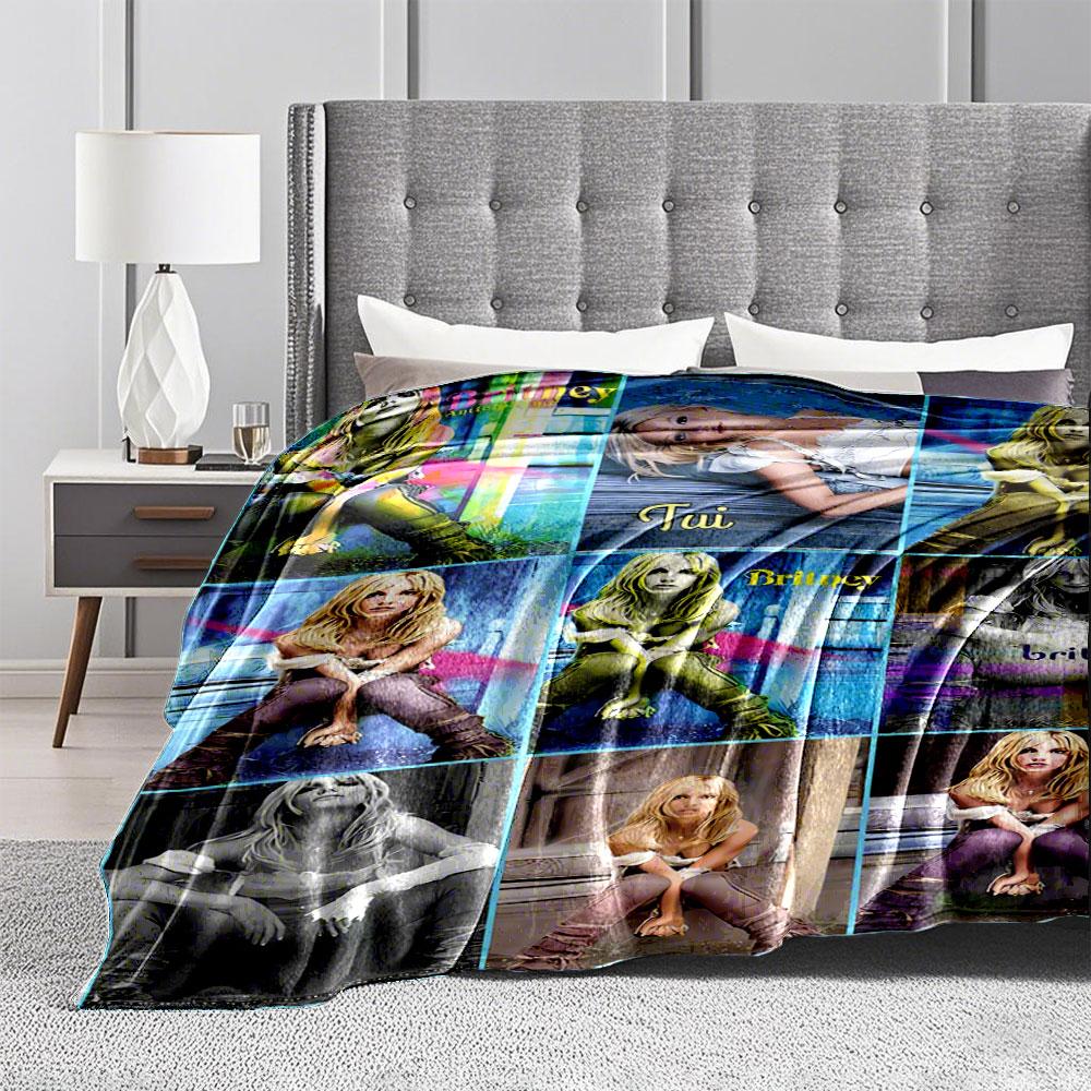 Colorful Pop Art Portrait Blanket for All Seasons Blanket Lunch Break Throw Gift