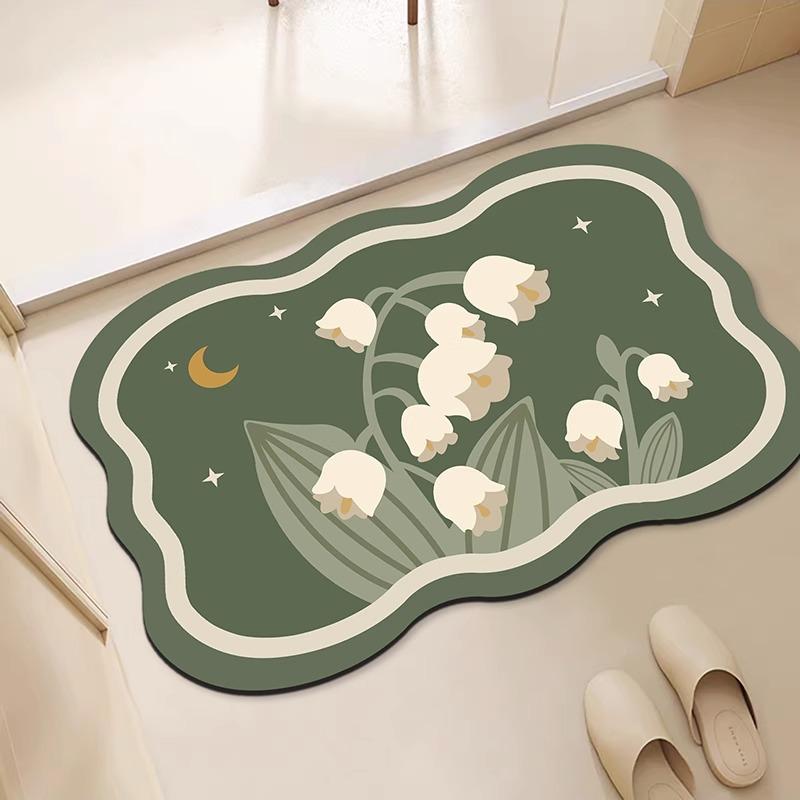 Diatom Mud Soft Floor Mat Bathroom Quick Drying Toilet Door Mat Absorbent Non-slip Toilet Toilet Rug