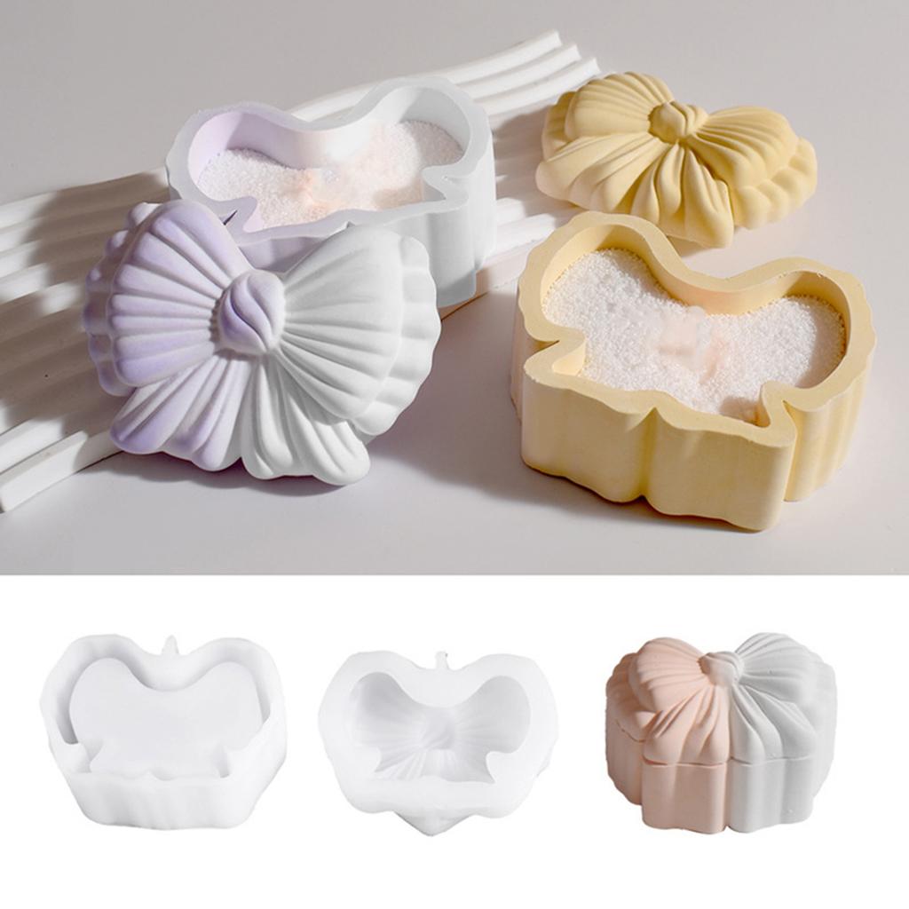 Bowknot Pumpkin Shaped Organiser Box Casting Mold Flexible Silicone Mold Tool For Cosmetics Office Supplies