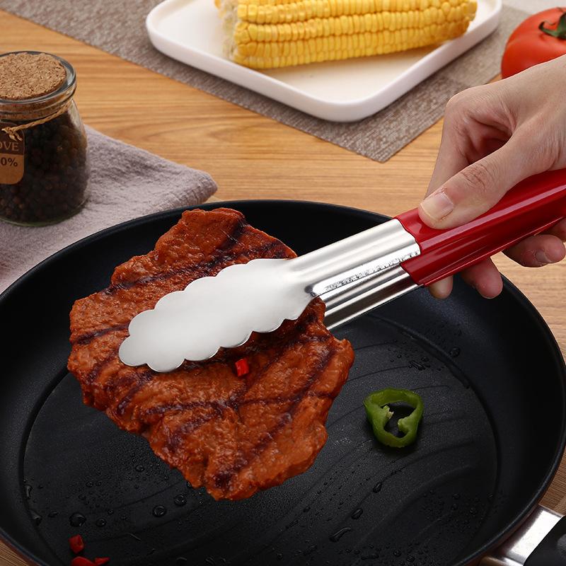 9/12/14 Zoll Edelstahl Küche BBQ Lebensmittel Zange Anti-Verbrühungs Griff Buffet Steak Barbecue Clip Brot Klemme Kochutensilien