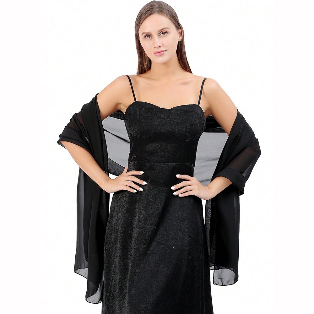 Lenço de Chiffon Macio Feminino Protetor Solar Festa Vestido de Noite Daminha de Honra Casamento Xale Elegante Leve