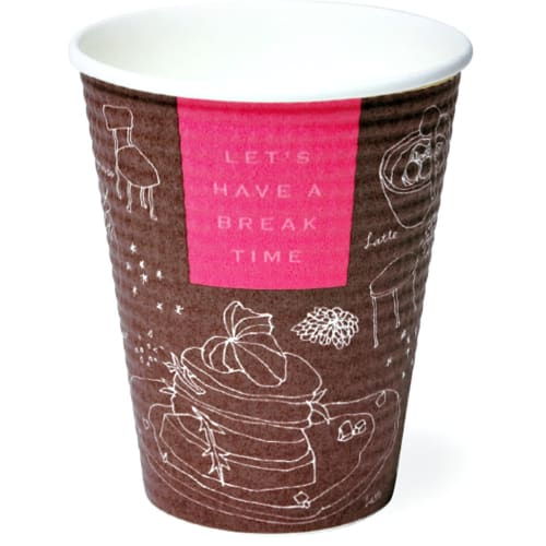 Insulated Embossed Paper Cups, Break Time, 260ml, Pack of 50, SMP-260E AMZ260EBT