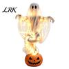 Beleuchtete Rasenstäbe Wirbelnder Geist Kürbis Hoflampe, Halloween Leuchtende Gruselige Dekoration mit Kunstskulpturen Design, Außen Gartenlicht, Festlich