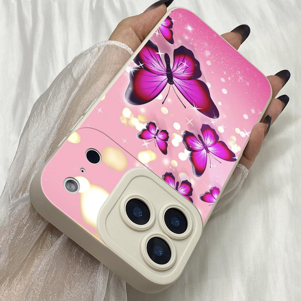 M295 Butterfly Cute Pink art Angel Eyes Soft Phone Cases for iPhone Samsung Galaxy Xiaomi Rdemi Huawei Honor Infinix Realme OPPO vivo All Model Case