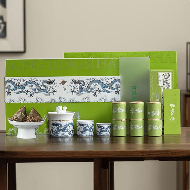 Dragon Soaring Ceramic Tea Set Gift Box