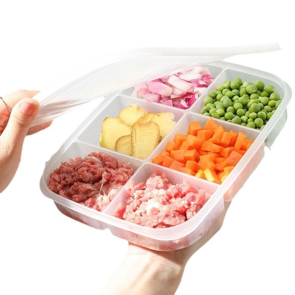 Divided Food Preparation Storage Box 4/5/6Grids Onion Ginger Fresh Storage