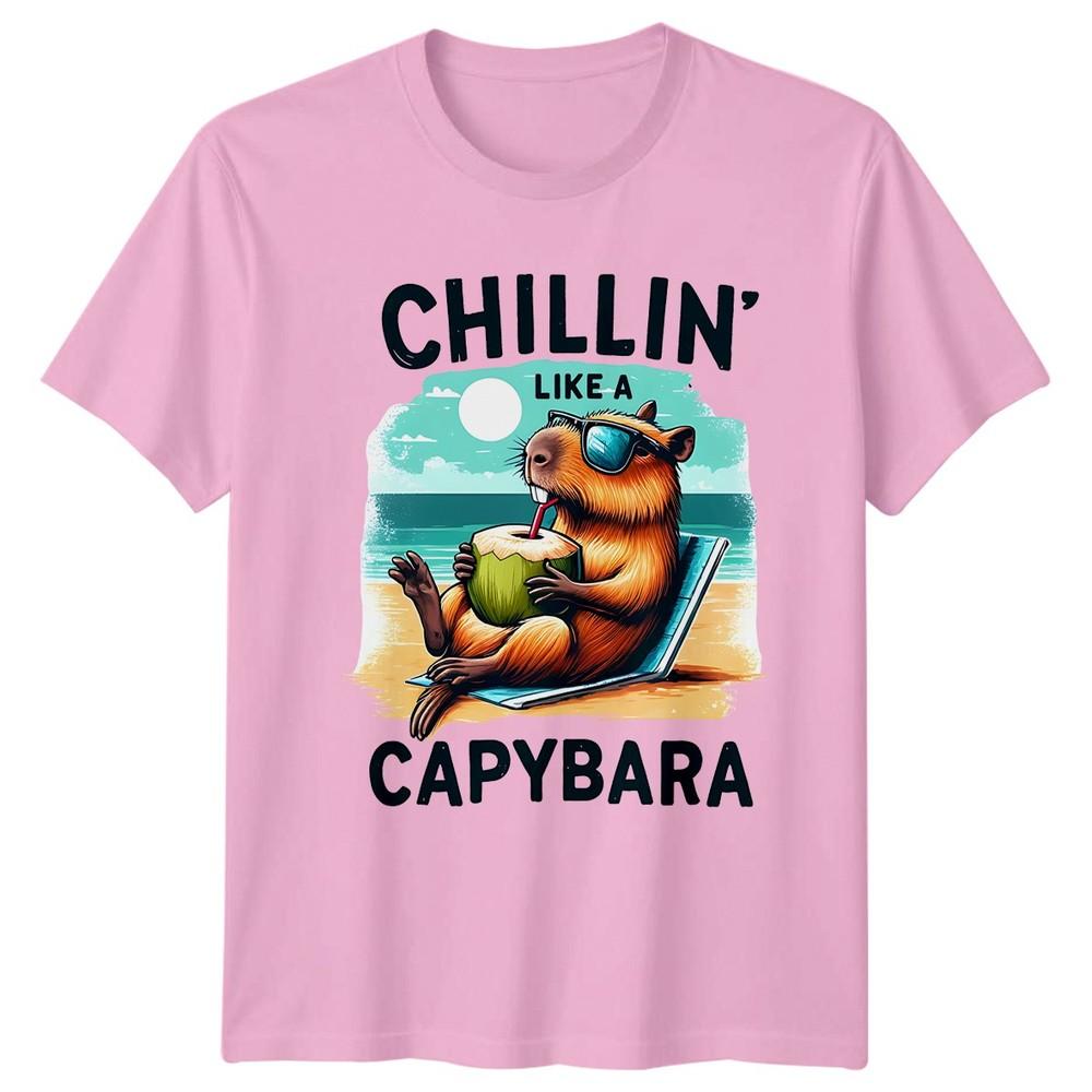 Funny Chillin Like A Capybara TShirt Capybara Animals Birthday Gift For Him