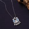 Ethnic style handmade necklace, vintage butterfly pendant, Chinese-style sweater chain