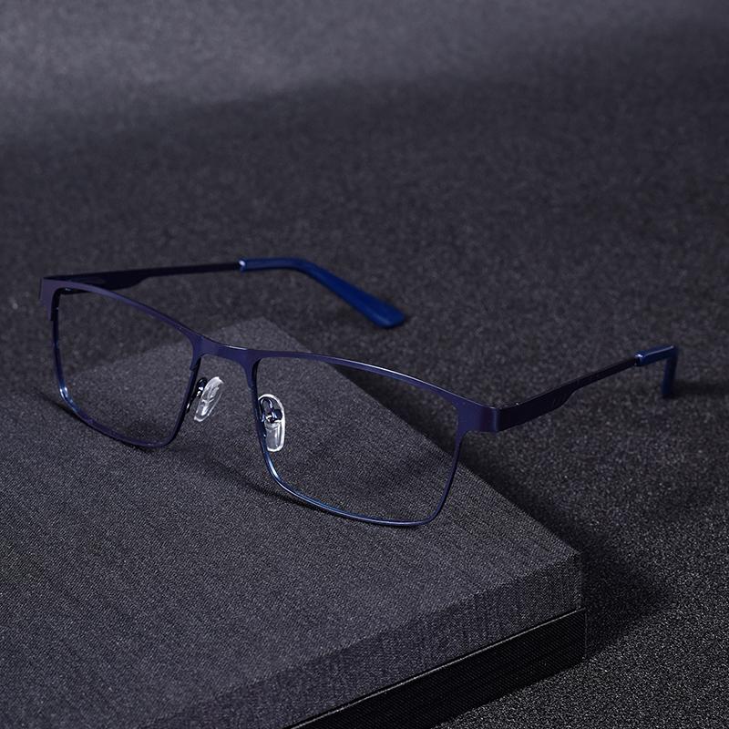 Anti Blue Light Reading Glasses for Men Metal Big Frame Magnifier Presbyopia Lens Eyewear Diopter +0.75 to +1.25