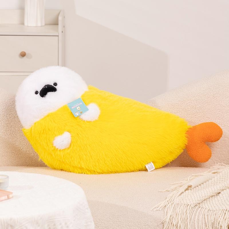 Cute Fried Shrimp And Seal Plush Toys Lovely Cartoon Seals Plush Doll Role Playing Seal Plush Pillows Appease Sleeping Kids Gift