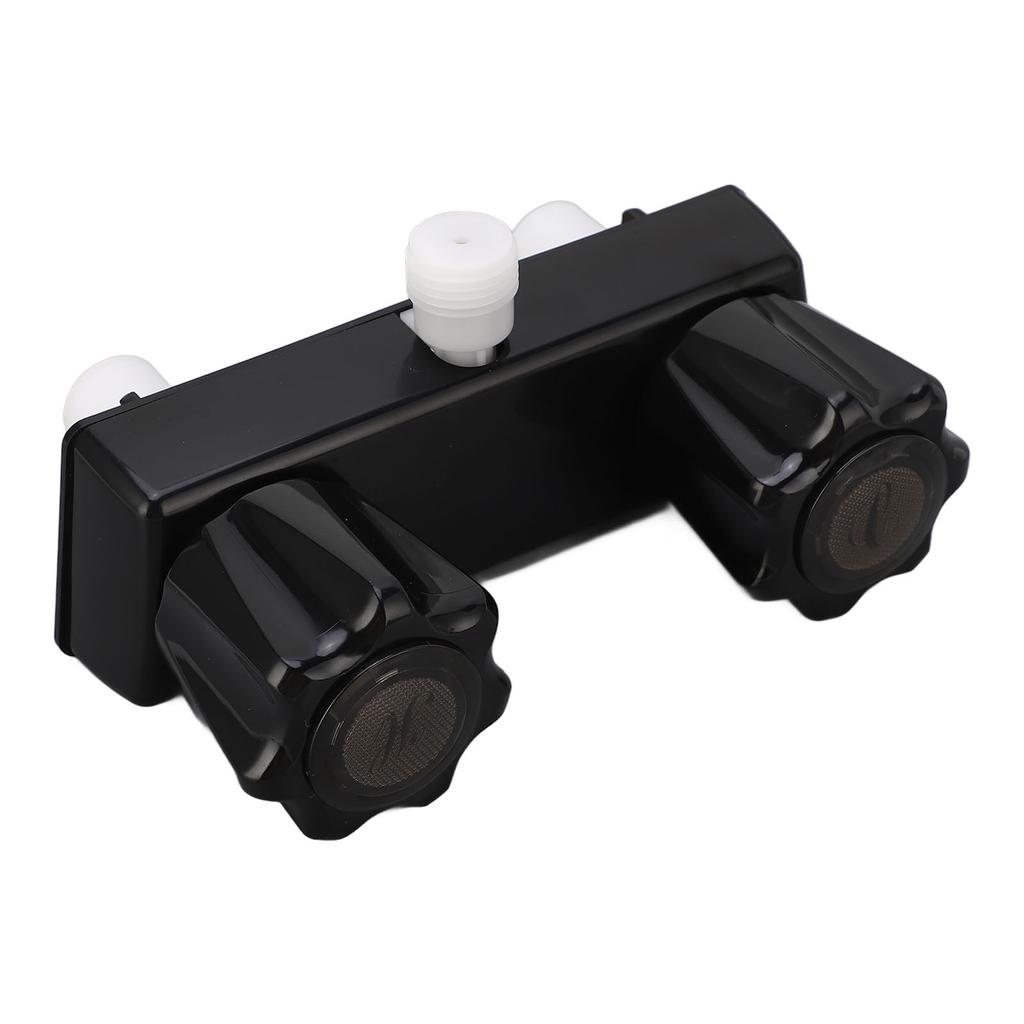 RV Shower Faucet Valve Diverter Shower Mixing Valve Control with 2 Knobs Wheel For RV Motor Home Black