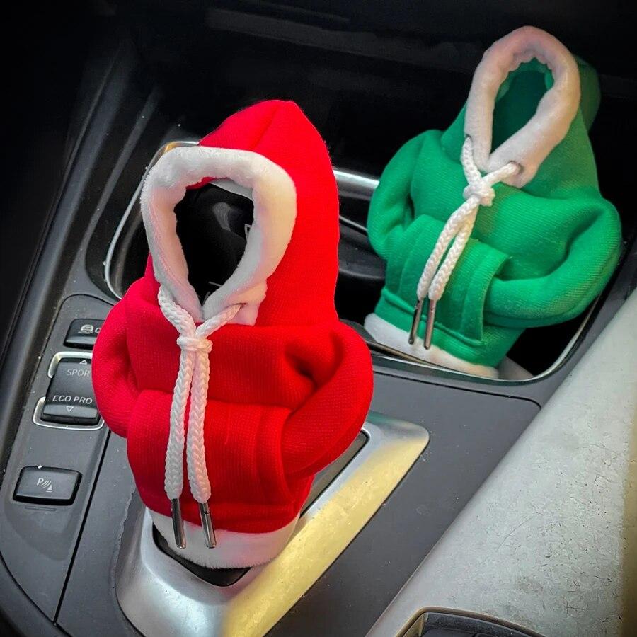 2023 New Car Fashion Hoodie Car Shift Knob Cover Manual Handle Gear Lever Decoration Hoodie Cover Auto Car Interior Accessories