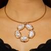 Baroque Pearl Choker - European & American Style with Irregular Design, Simple Metal Open Necklace