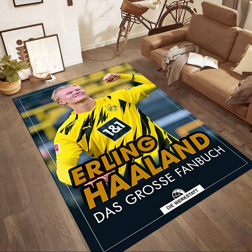 Haaland Thema Quadratteppiche sind eine großartige Wahl für Wohnzimmer, Schlafzimmer, Heimdekoration und als Geschenke.
