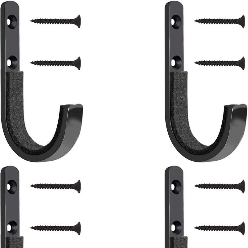 Wall-Mounted Metal J-Hook Storage Rack