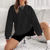 Women's Crew Neck Long Sleeve Sweatshirt Regular Fit Casual Top Solid Waffle Knit Pullover Tops