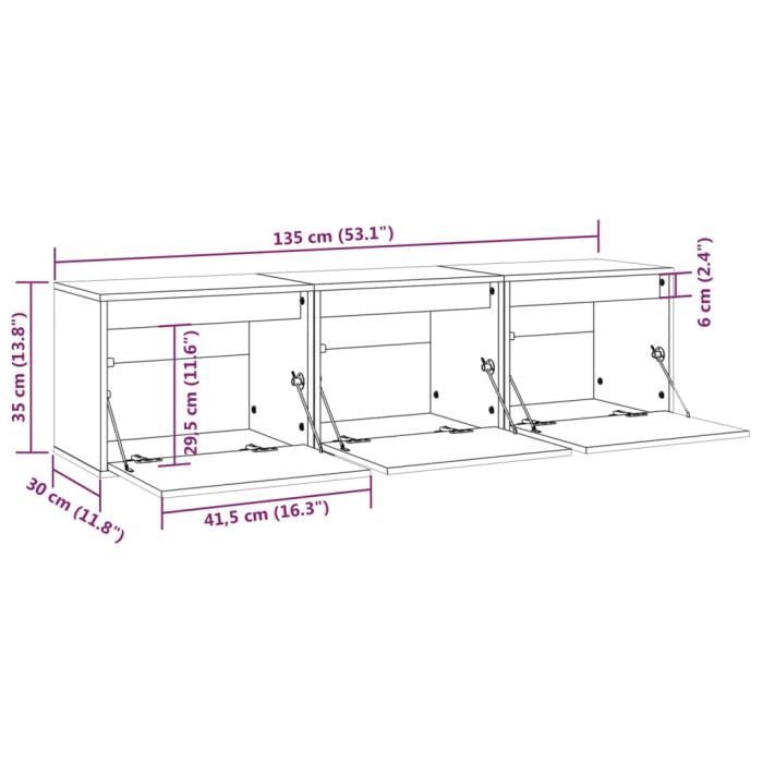 VidaXL Meubles TV 3 pcs, Blanc Bois massif de pin