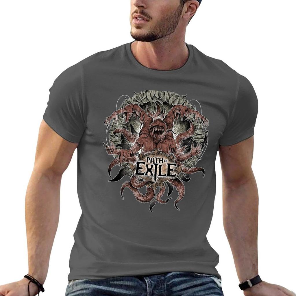 חולצת טי Path Of Exile למבוגרים יוניסקס חולצת טי גרפית חולצת טי כותנה שחורה אחידה יוניסקס פשוטה לחבילה יוניסקס חולצת טי