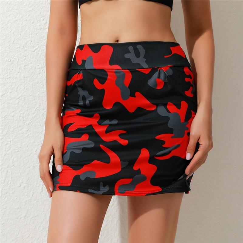 Women's Fashion Camouflage Print Athletic Skort with Pockets Running Tennis Golf Gym Sports Workout Skirt