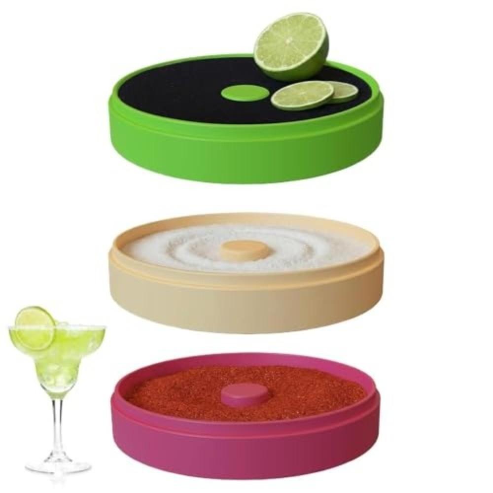 Ensemble de 3 niveaux pour bord de verre à Margarita Empilable Plateau Rimmer de Bar Verres à Margarita