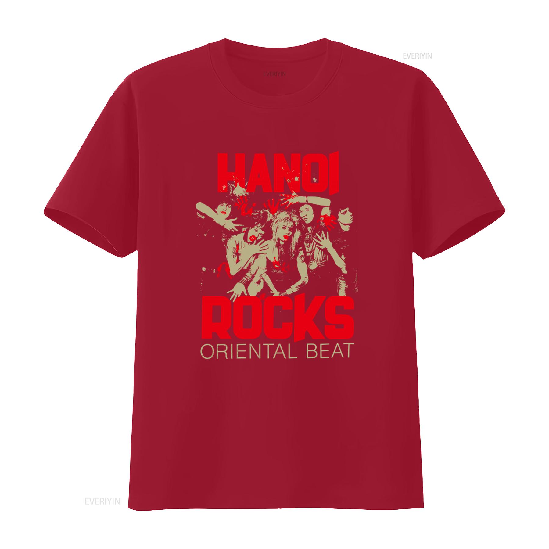 

Hanoi Rocks Oriental Beat T Shirt for Fans Available in S 5XL vintage Washed homme Breathable Casual Soft Versatile S