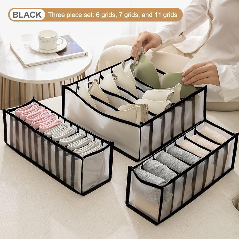 Multifunctional Folding Fabric Storage Box Drawer-Style for Underwear & Socks Organizing Case for Home Wardrobe