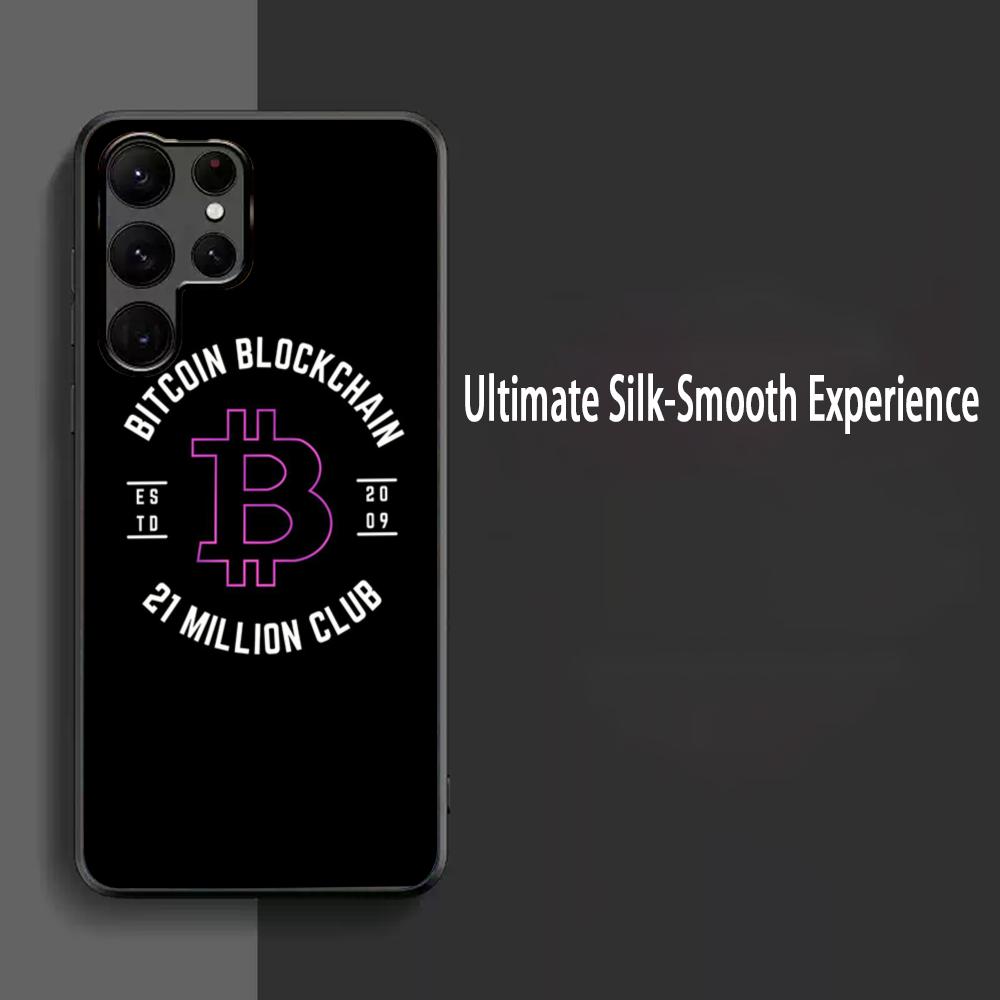 

Stylish cool Bitcoin BTC Phone Case For Samsung Galaxy S25 S24 S23 S22 S21 S20 Plus Ultra Note20 Soft Black Samsung S24 Plus