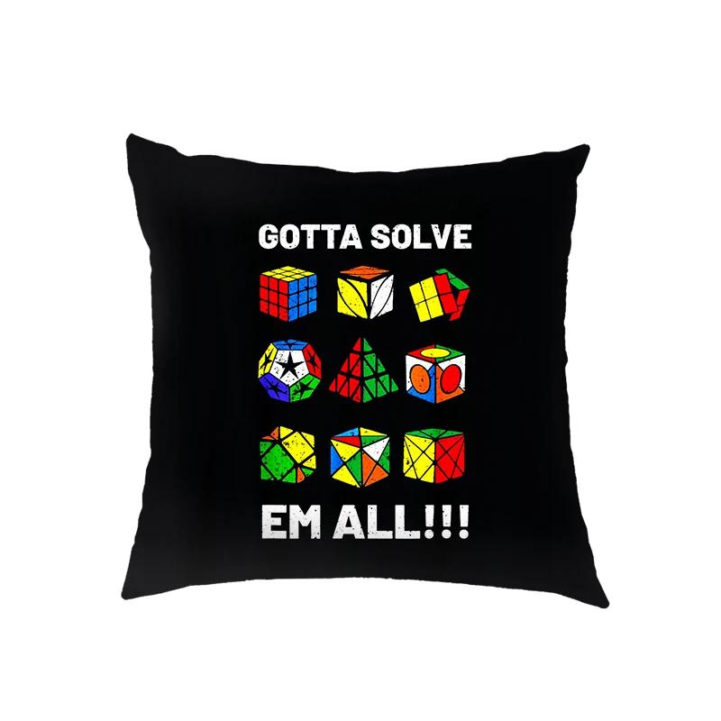 Magic Cube/ Math Formula Cushion Covers Periodic Table of Elements Pillowcase Home Sofa Decor Throw Pillow Cover for Living Roon