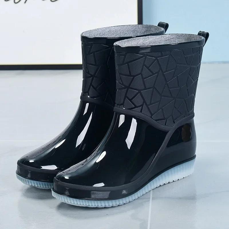 Women's Boots Outdoor Women Rain Boots New Four Seasons Non-slip Wear-resistant Ladies Waterproof Shoes