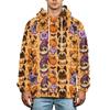 Herren Halloween Print Hoodie Übergröße Flanell Lässiger Pullover Sweatshirt für Herbst und Winter