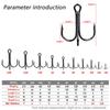 500Pcs High Quality Super Sharp Anchor Hook,Size #1-14# Sea Fishing Hooks Treble Hook Triple Hooks for Fishing Anzol De Pesca
