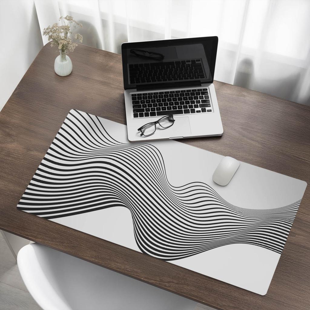 Durable Non-Slip Desk Mat Wavy Lines 100X50 Cm