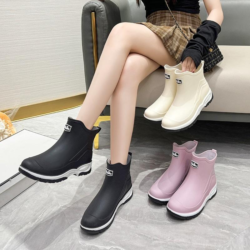 Couples Outdoor Casual Comfortable Anti Slip Waterproof Wear Resistant Short Tube Rain Shoes