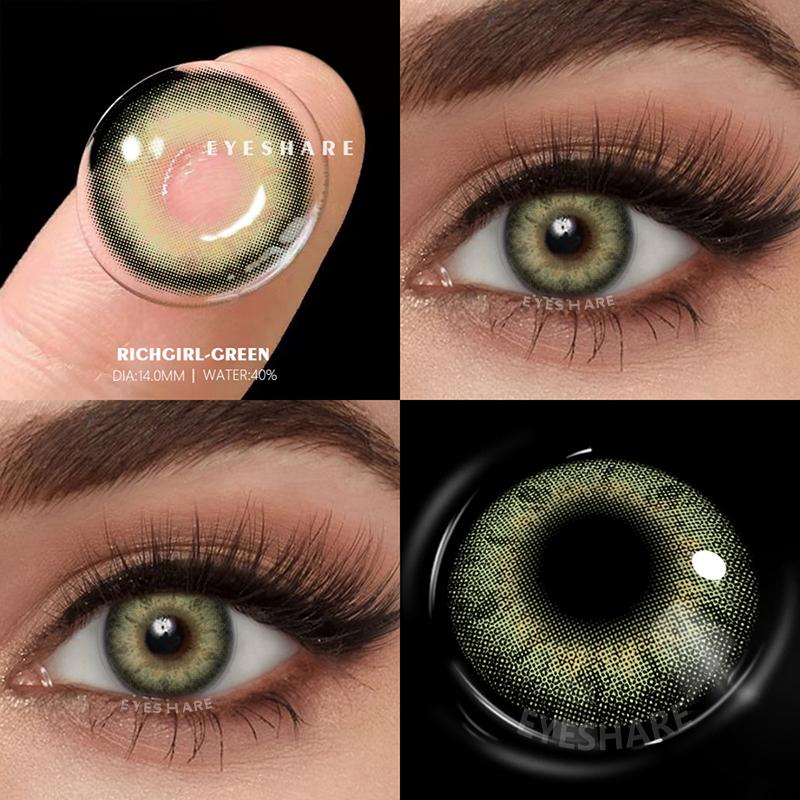 Eyeshare Neue Kontaktlinsen Farbige Kontaktlinsen für die Augen 1 Paar Grüne Kontaktlinsen Blaue Augenlinsen Jährliches Schönheits-Make-up Graue Pupillenlinse