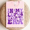 In My Lupus Warrior Era Shirt, Lupus Awareness Tshirt, Purple Ribbon Tee, Chronic Illness Warrior Top, Supportive Green Positive Crewneck