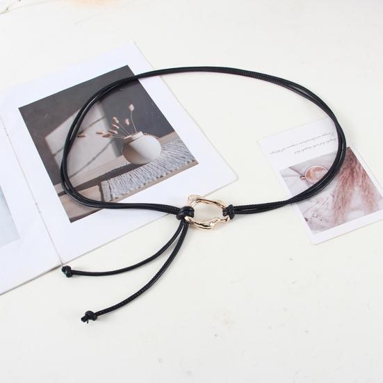 Women Metal Belt Decor Lace-up Imitation Belt Versatile Fashion Accessory