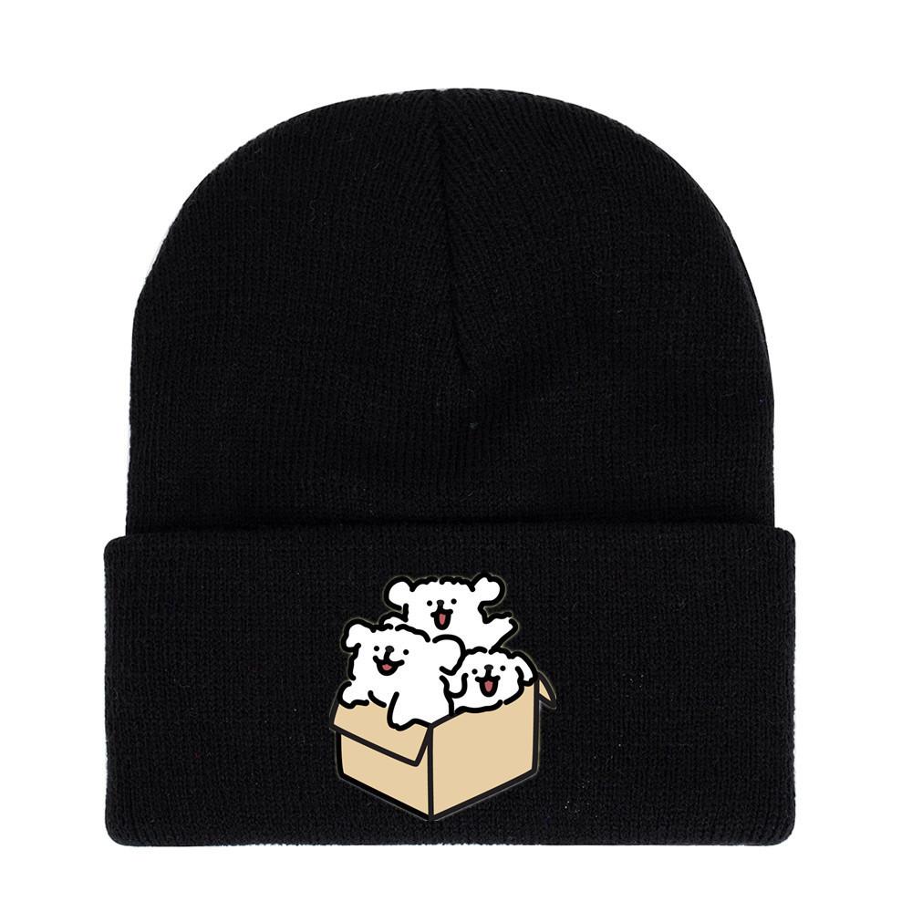 Winter Maltese Knit Hat With Printed Design For Men Women Casual Weather Cold