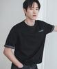 DRAW FIT Roll-Up Check Half T-Shirt [Black]