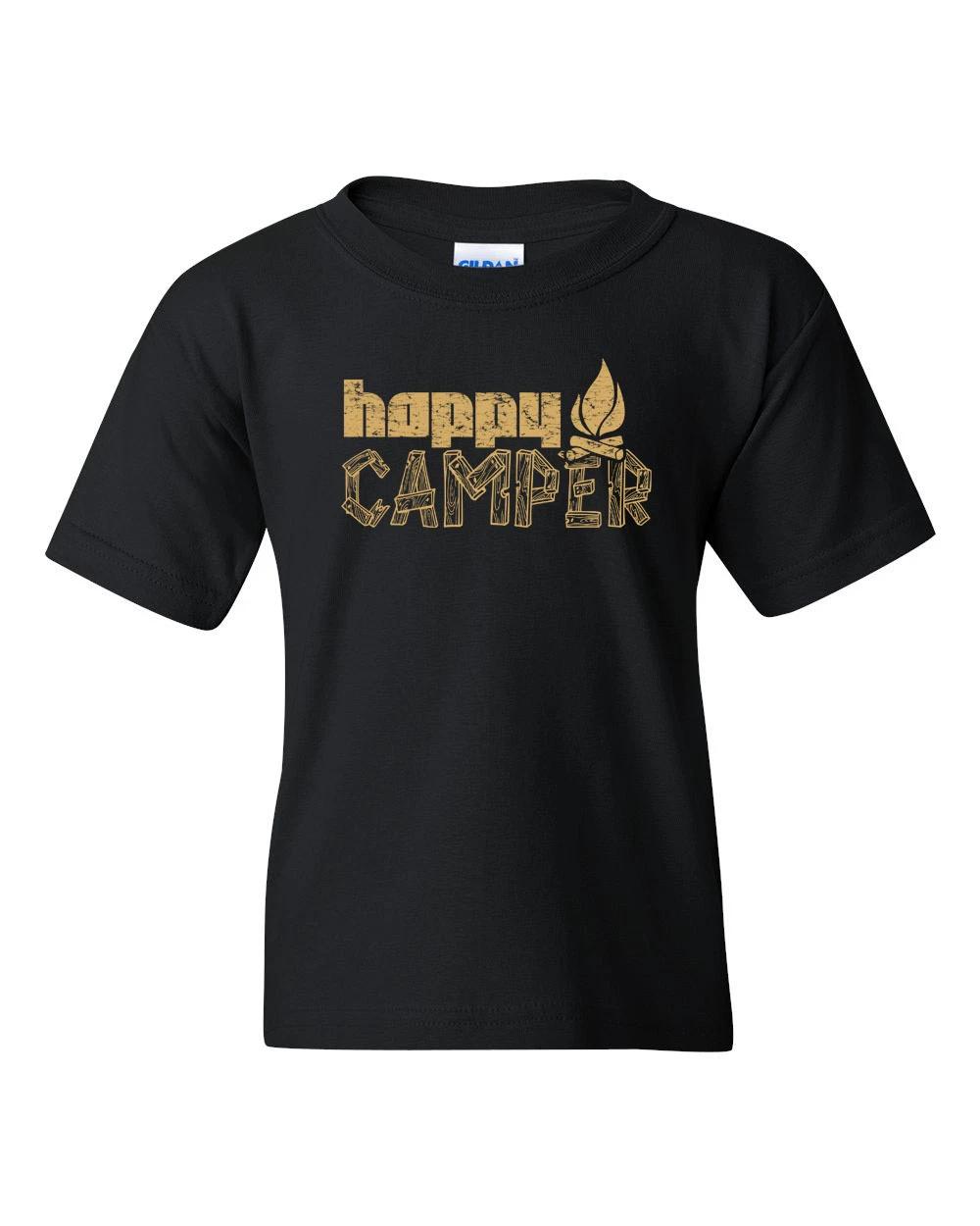 YOUTH HAPPY CAMPER Camping Outdoors Camp YOUTH Tee Shirt 1522 4XL