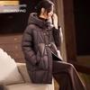 SNOWFLYING Premium Women's Mid-Length Hooded Down Jacket