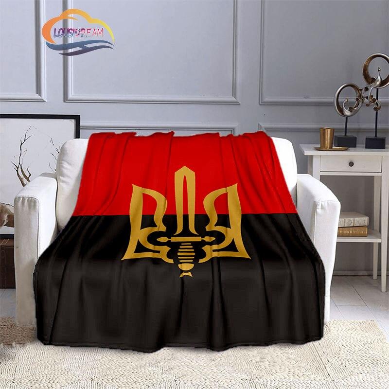 Modische Decke der ukrainischen Fußballmannschaft mit goldenem Logo für Erwachsene und Kinder, 3D-gedruckte warme Decke, Geschenkdecke für Sportliebhaber