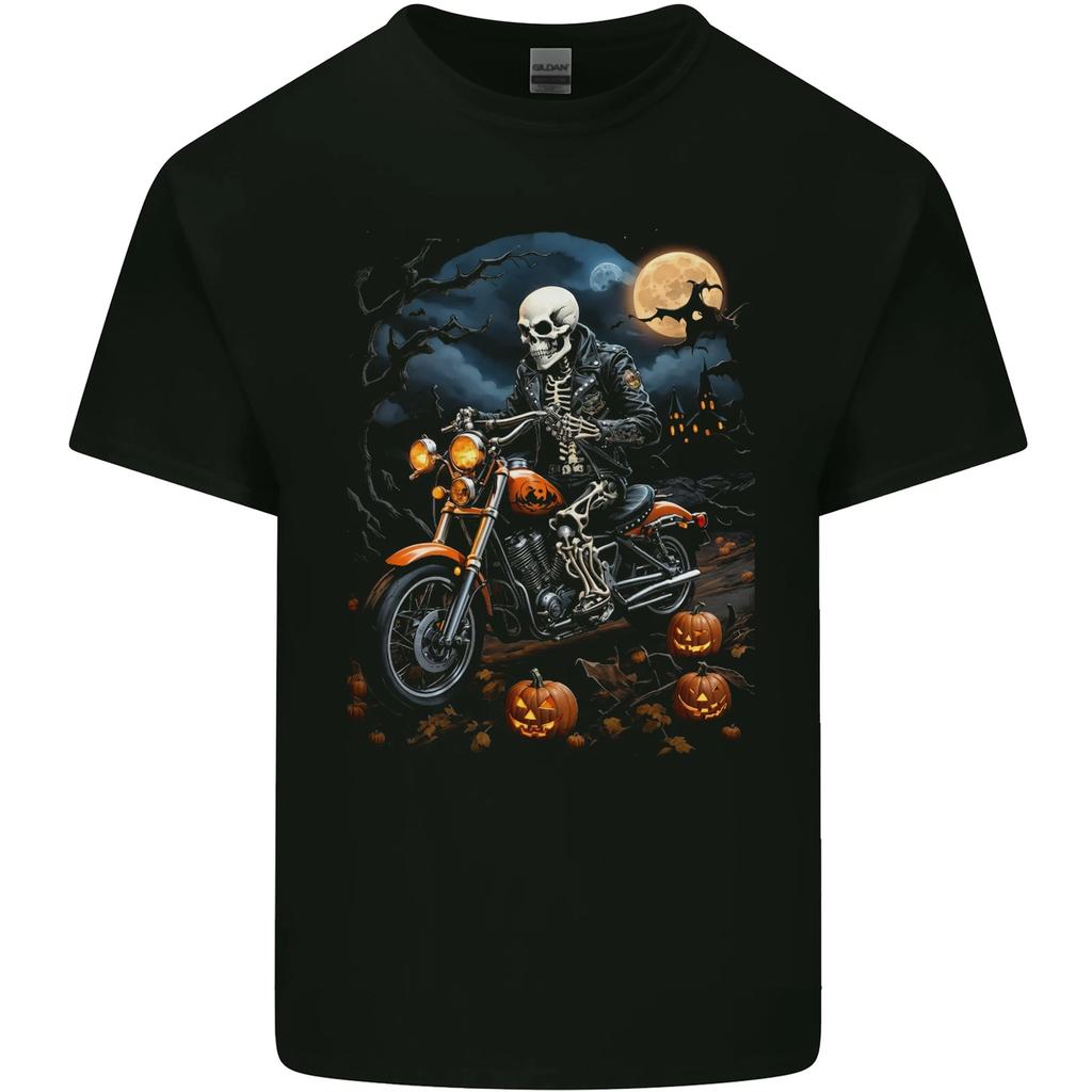 Skull Biker Motorcycle Motorbike Grim Reaper 27 Kids T-Shirt Childrens