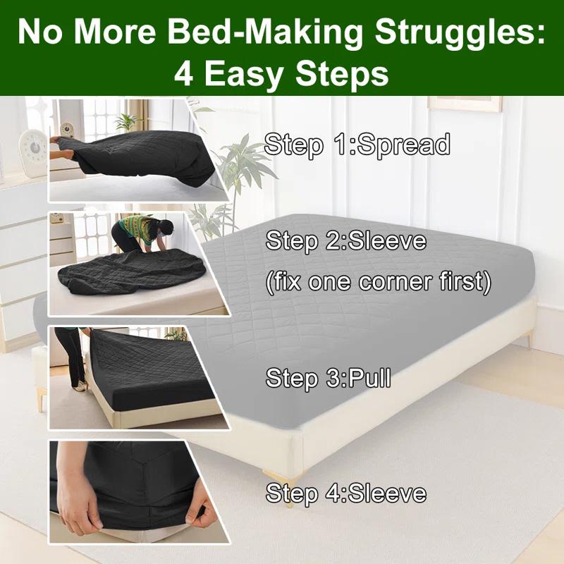 Protège-matelas imperméable Drap-housse, 1 pièce seulement, Résistant à la poussière et aux taches, Isolation de l'urine, Sans taies d'oreiller, Linge de lit minimaliste