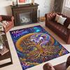Unicorn Theme Crystal Velvet Floor Rug Personalized Custom Name Text Warm Carpet Home Decoration