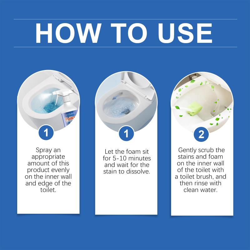 Toilet Bowl Foam Cleaner Toilet Cleaning De-Yellowing Household Deodorizing Bathroom Stain Removal