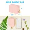 Desing Wish Mini Pouch with Key PU Leather Cute Travel Small Makeup Pouch Ring, Pouch, Pouch, (Pink)