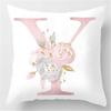 Ins Nordic Pillowcase Design Pink Letter Cushion Pillowcase Car Sofa Waist Design Home Furnishing