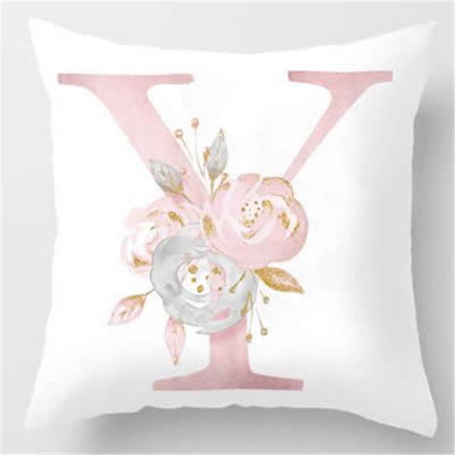 Ins Nordic Pillowcase Design Pink Letter Cushion Pillowcase Car Sofa Waist Design Home Furnishing